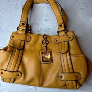 Tignanello Medium Leather Yellow Shoulder Bag
